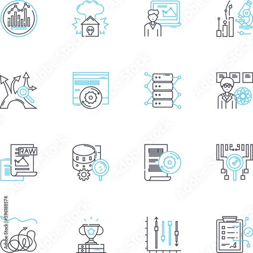 Marketing linear icons set. Advertising, Branding, Campaigns, Consumers, Content, Conversion, Customer line vector and concept signs. Data,Digital,Engagement outline illustrations