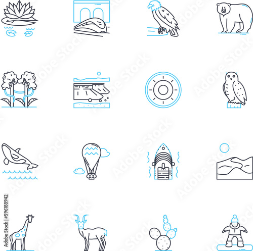 Mind boggling linear icons set. Perplexing, Confounding, Mystifying, Enigmatic, Unfathomable, Inscrutable, Baffling line vector and concept signs. Puzzling,Bewildering,Mind-bending outline