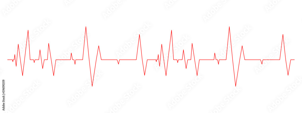 Heart beat diagram. ECG electrocardiogram chart. Red cardiac rhythm line. Cardio test sign. Cardiology hospital symbol isolated on white background