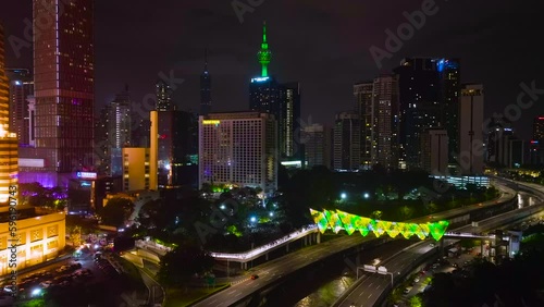 Wallpaper Mural Aerial footage of the Saloma link bridge with Eid Fitr, Hari Raya aidil fitri green ketupat Theme Torontodigital.ca