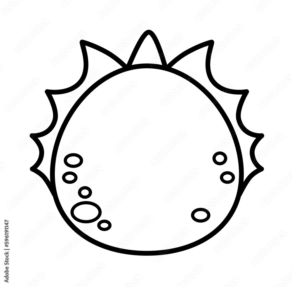 Kawaii baby dragon egg cartoon outline icon Kawaii baby dragon egg cartoon outline icon