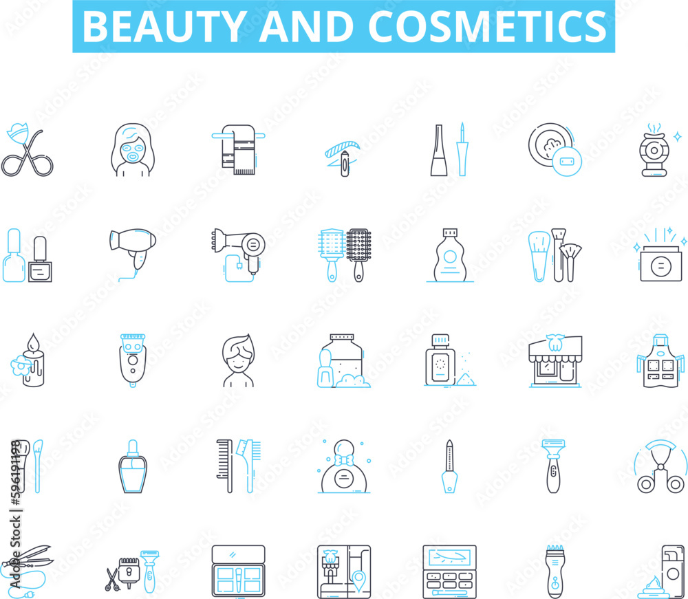 Beauty and cosmetics linear icons set. Glamour, Radiance, Elegance, Perfection, Luxury, Rejuvenation, Serenity line vector and concept signs. Essence,Flawless,Lavish outline illustrations Beauty and cosmetics linear icons set. Glamour, Radiance, Elegance, Perfection, Luxury, Rejuvenation, Serenity line vector and concept signs. Essence,Flawless,Lavish outline illustrations