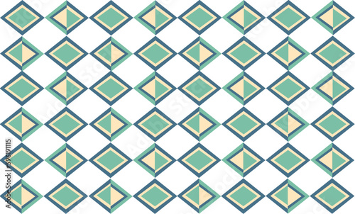 Green diamond pattern from triangle seamless style replete image design for fabric printing