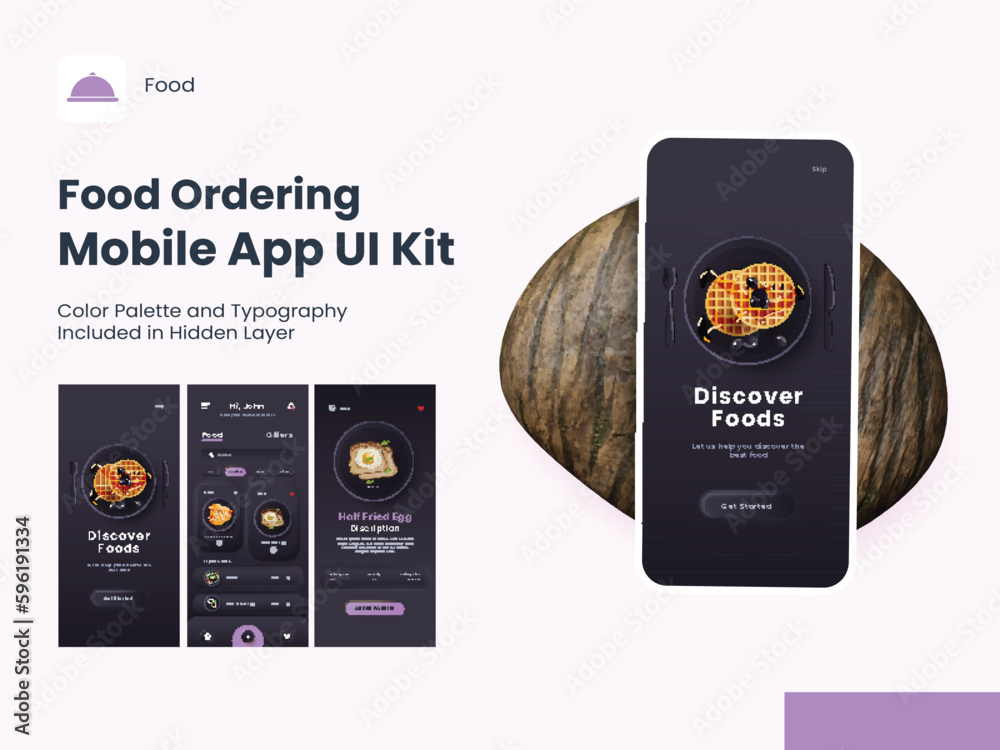 Food Ordering Mobile App UI Kit with Multiple Screens For Restaurant or ...