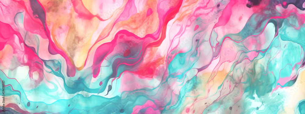 Abstract marble pattern in light green and red colors. Fluid art, liquid acrylic painting. Marble stone wall design in the interior. Banner. Generated AI Abstract marble pattern in light green and red colors. Fluid art, liquid acrylic painting. Marble stone wall design in the interior. Banner. Generated AI