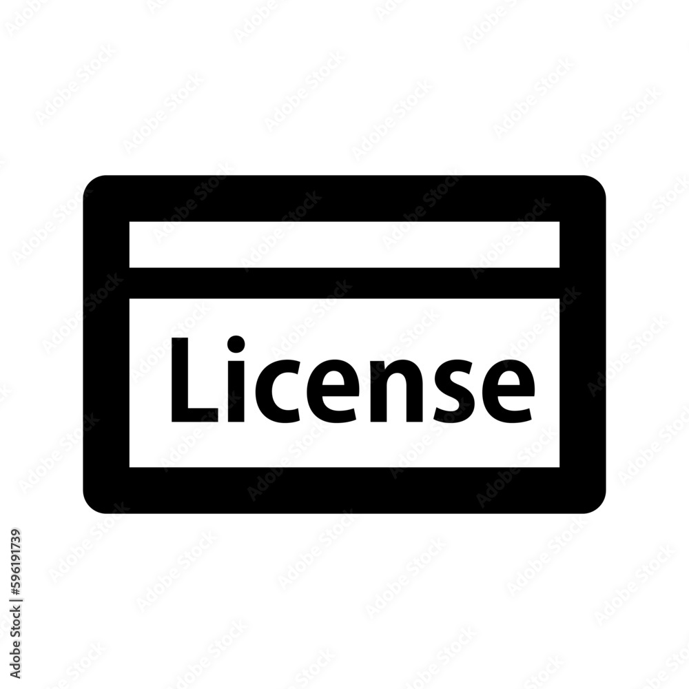 Simple license card icon. Permit certificate. Vector. Simple license card icon. Permit certificate. Vector.