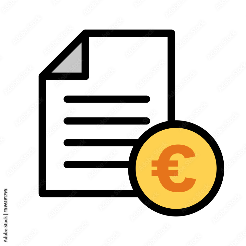 Eurocoin and accounting document. Vector. Eurocoin and accounting document. Vector.