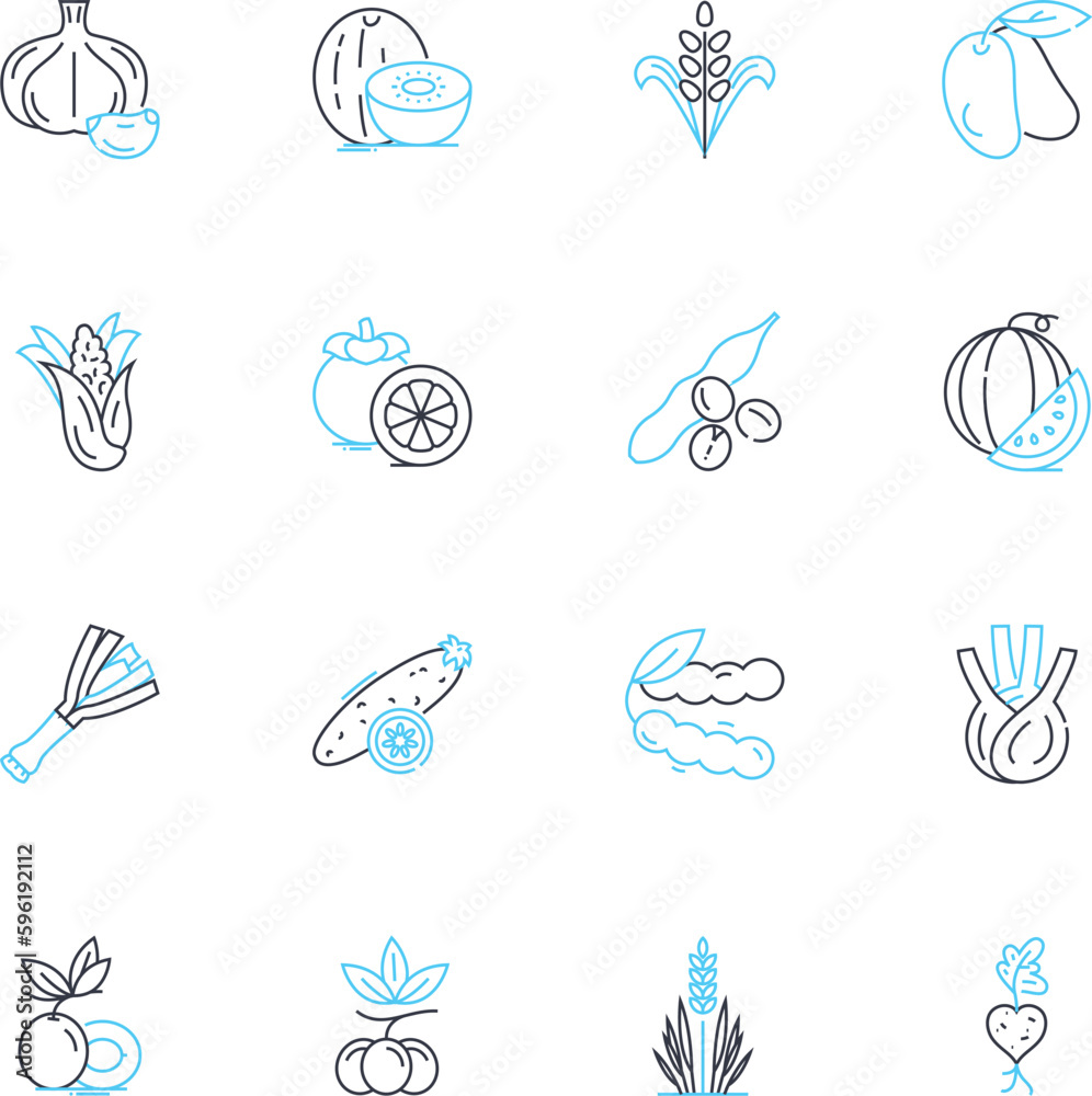 Mini-market linear icons set. Convenience, Snacks, Drinks, Groceries, Essentials, Quick, Easy line vector and concept signs. Small,Compact,Local outline illustrations