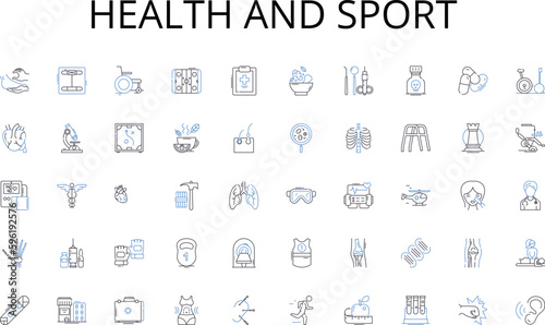Health and sport line icons collection. Visionary, Collaborative, Decisive, Empathetic, Strategic, Synergistic, Inspirational vector and linear illustration. Motivational,Transparent,Innovative