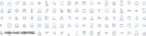 Medical exam line icons collection. Diagnosis, Checkup, Screening, Assessment, Physical, Evaluation, Test vector and linear illustration. Analysis,Prognosis,Diagnostic outline signs set