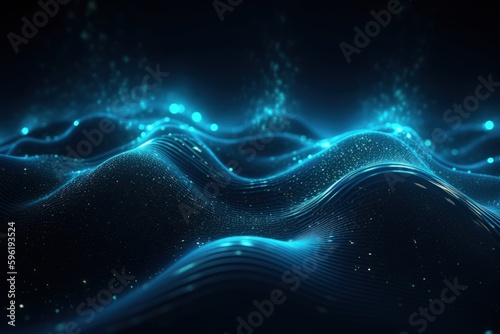 Blue waves technology futuristic
