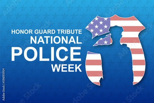 National Police Week. Celebrated in the United States in May. Police Officers Honor and Memorial Day. EPS10 vector