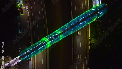 Wallpaper Mural Aerial footage of the Saloma link bridge with Eid Fitr, Hari Raya aidil fitri green ketupat Theme Torontodigital.ca