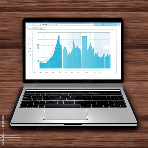 laptop with graph on screen © WERKBAU