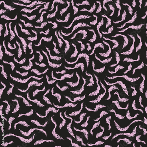 Wavy brush stroke seamless pattern, vector for fabric design