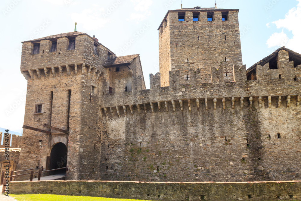 Montebello Castle in Bellinzona, Switzerland. UNESCO World Heritage Site