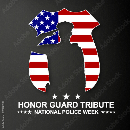 National Police Week. Celebrated in the United States in May. Police Officers Honor and Memorial Day. EPS10 vector