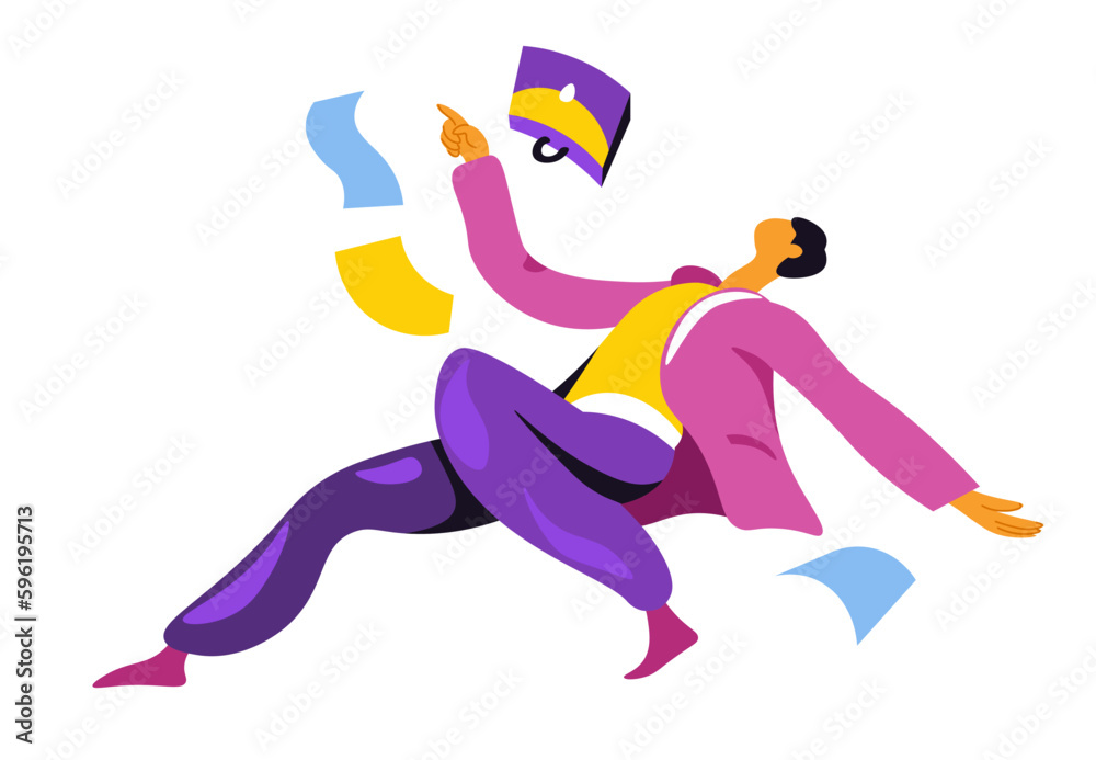 Man with briefcase running and falling down vector