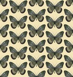 LIGHT YELLOW SEAMLESS PATTERN WITH MULTI-COLORED PASTEL DIGITAL WATERCOLOR BUTTERFLIES