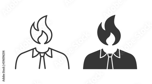 Psychosis icons. Symbol of stress, anxiety, panic. Vector illustration.