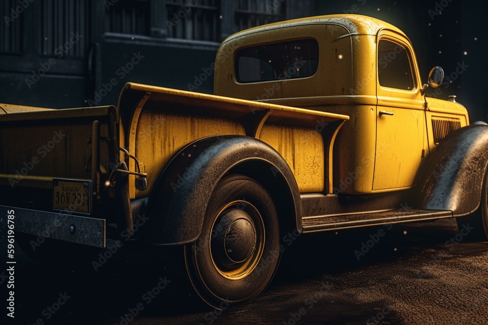 Illustration of vintage vehicle from the side. Generative AI