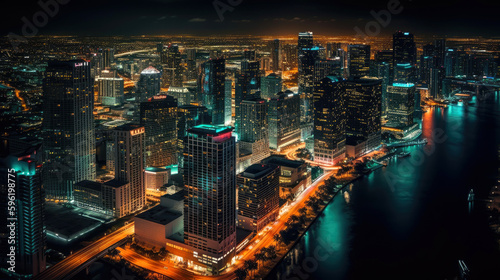 Miami. Breathtaking travel destination place. Generative AI © piai