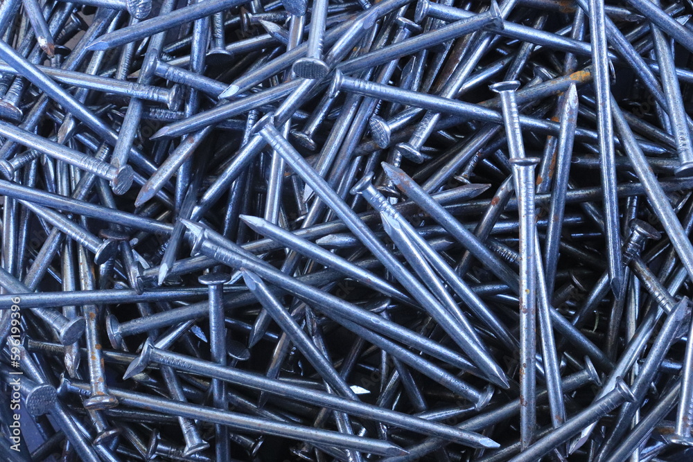 Silver Carpenter's Nails Close-Up Background
Silver Carpenter's Nails Close-Up Background