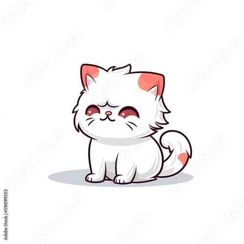 white Persian kitty cat sitting