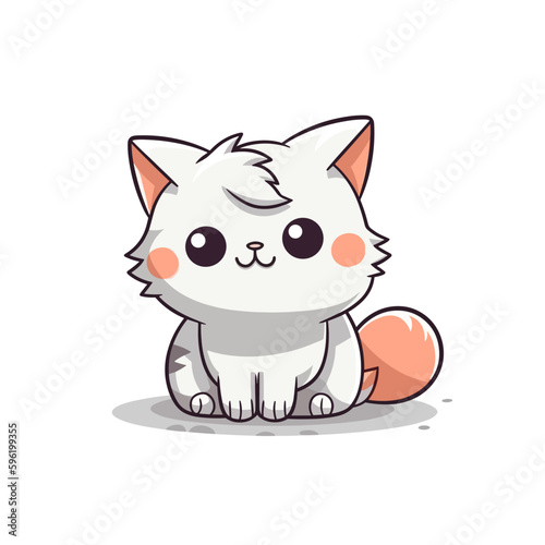 grey cute Persian kitty cat sitting