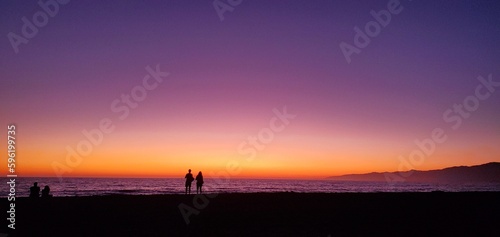 sunset over the beach
