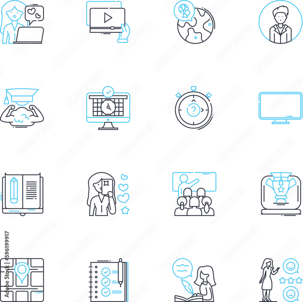Influencer linear icons set. Trendsetter, Ambassador, Promoter, Trailblazer, Champion, Advocate, Leader line vector and concept signs. Icon,Celebrity,Expert outline illustrations Influencer linear icons set. Trendsetter, Ambassador, Promoter, Trailblazer, Champion, Advocate, Leader line vector and concept signs. Icon,Celebrity,Expert outline illustrations
