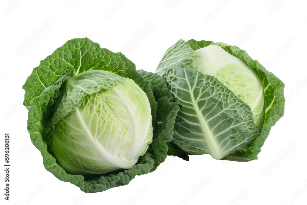 Fototapeta premium Cabbage isolated on transparent background. Generative Ai