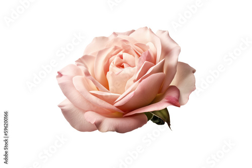 Pink rose beautiful isolated on traparent background. Generative Ai
