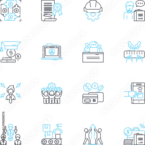 Capital returns linear icons set. Investments, Dividends, Profits, Finance, Returns, Growth, Wealth line vector and concept signs. Assets,Shareholders,Yield outline illustrations