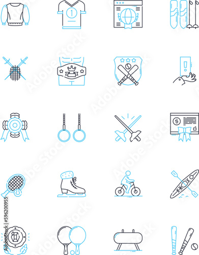 Stewardship linear icons set. Responsibility, Care, Preservation, Guardianship, Trusteeship, Sustainability, Conservation line vector and concept signs. Management,Diligence,Oversight outline