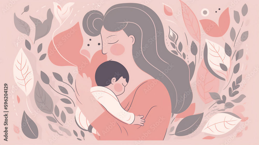 Mother Holding a child image made with Generative AI Mother Holding a child image made with Generative AI