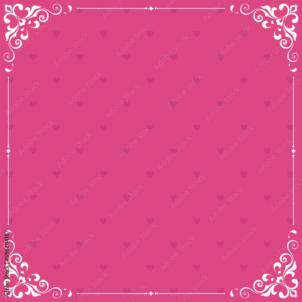 Heart Background. Exploding Like Sign. Vector Template for Mother's Day Card. Empty Vintage Confetti Template. Red Pink St Valentine Day Card with Classical Hearts.