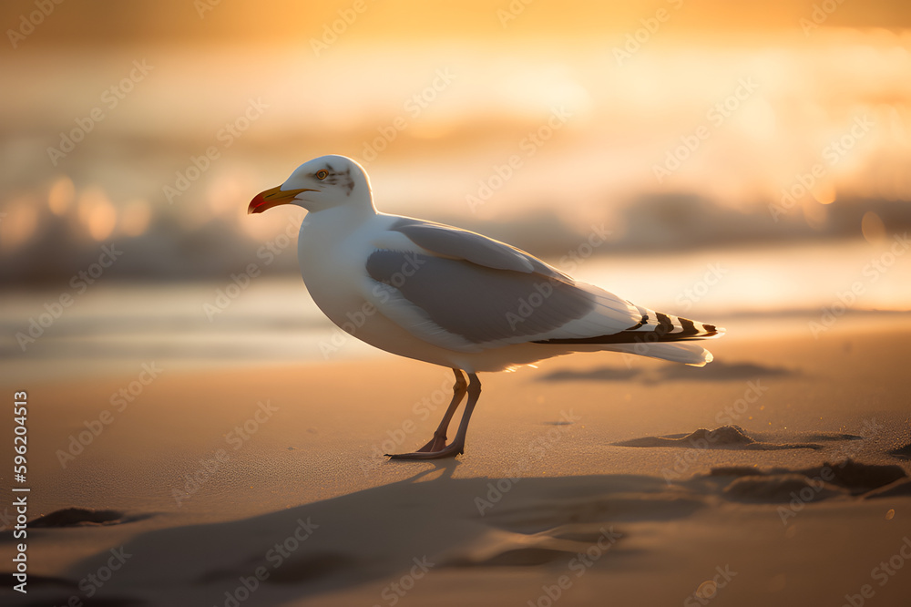 Fototapeta premium seagull on the beach