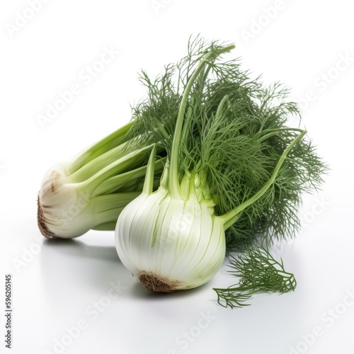 Fennel Isolated on White. Generative AI