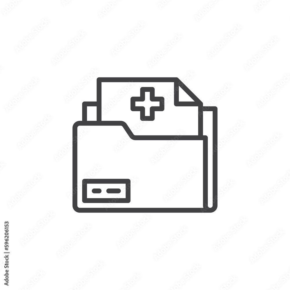 Medical record folder line icon Medical record folder line icon