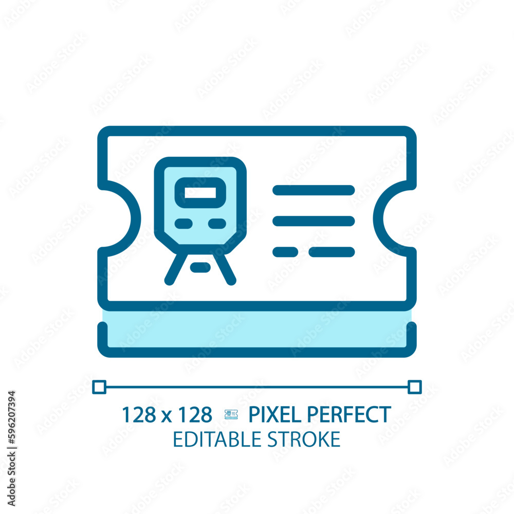 Ticket control pixel perfect blue RGB color icon. Railway station. Train passenger. Fare evasion. Public transportation. Isolated vector illustration. Simple filled line drawing. Editable stroke Ticket control pixel perfect blue RGB color icon. Railway station. Train passenger. Fare evasion. Public transportation. Isolated vector illustration. Simple filled line drawing. Editable stroke