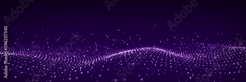 3D digital dynamic wave. Flow digital structure. Secure cybersecurity data connection. Cyber technology background. 3D rendering.