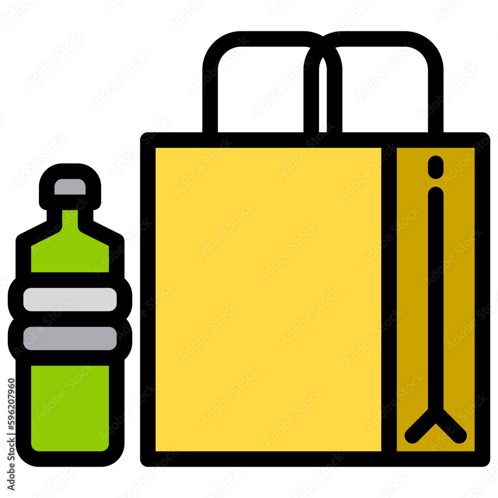 Plastic bag filled outline icon Plastic bag filled outline icon