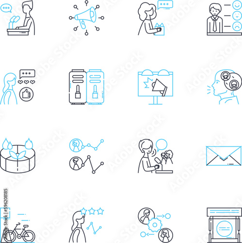 Wise individuals linear icons set. Sage, Learned, Intelligent, Insightful, Philosopher, Perceptive, Judicious line vector and concept signs. Discerning,Enlightened,Wiseacre outline illustrations photo