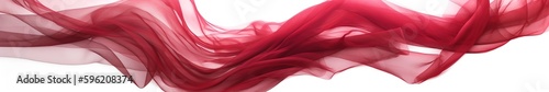 Red silk on white background, banner. 