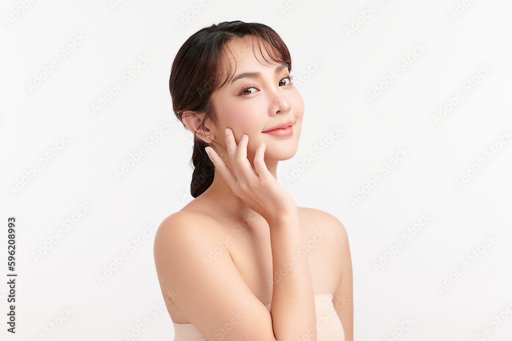 Beautiful young asian woman with clean fresh skin on white background, Face care, Facial treatment, Cosmetology, beauty and spa, Asian women portrait. Beautiful young asian woman with clean fresh skin on white background, Face care, Facial treatment, Cosmetology, beauty and spa, Asian women portrait.