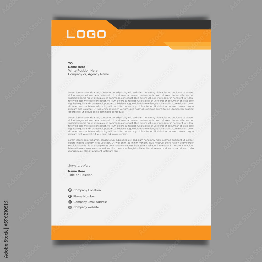 professional letterhead template vector
