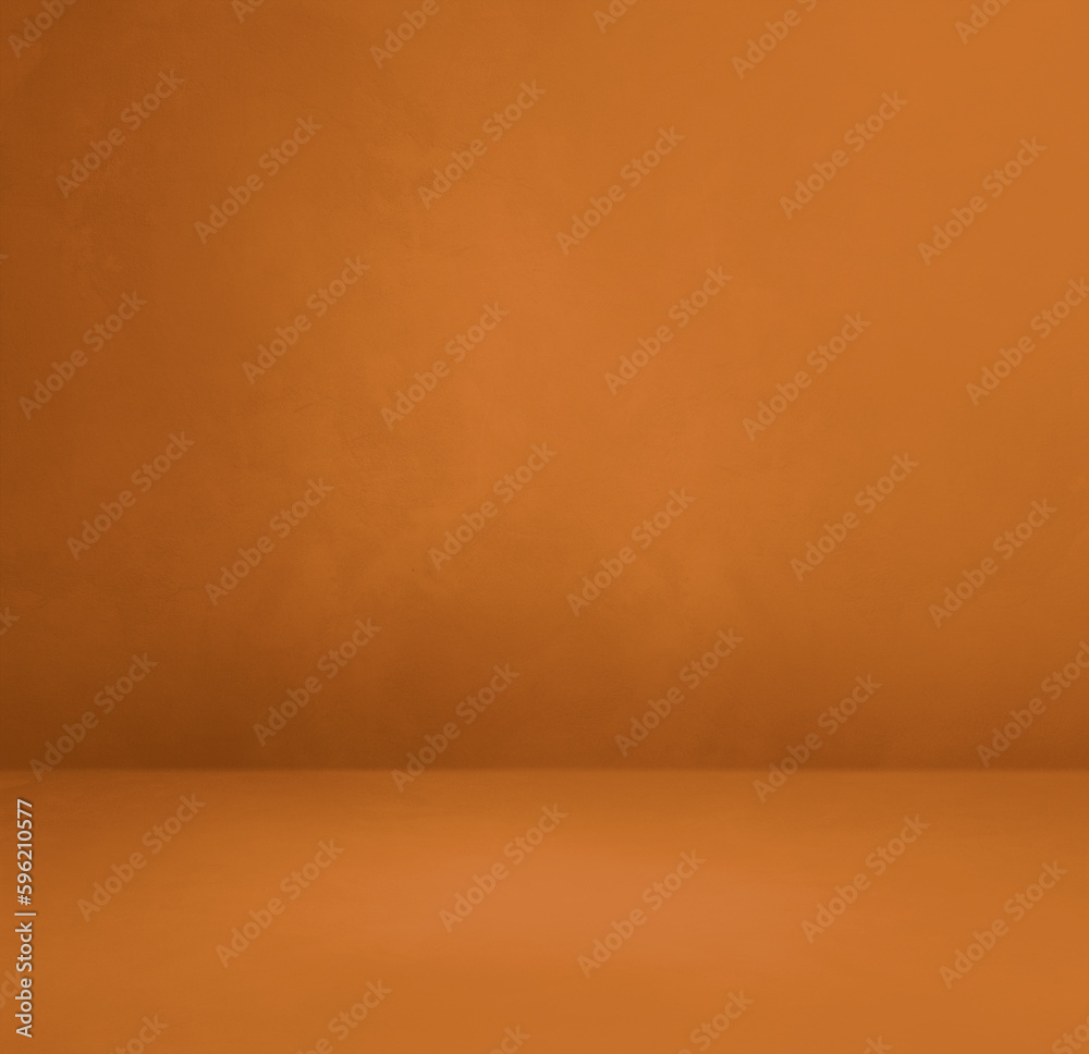 Empty orange brown concrete interior background