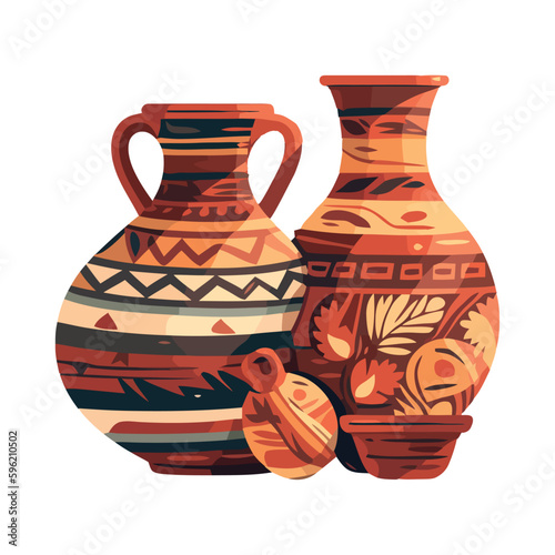 Ancient pottery ornate designs
