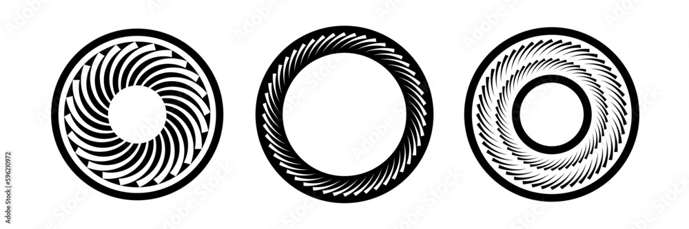 Set of Circular Rotation Design Elements. Abstract Circle Icons. Set of Circular Rotation Design Elements. Abstract Circle Icons.